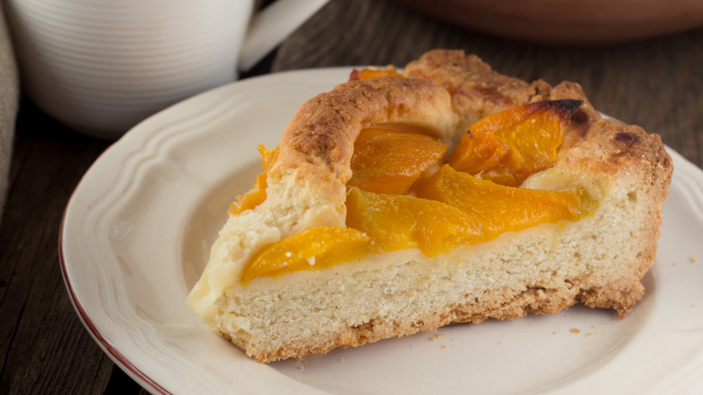 Slice of peach shortcake