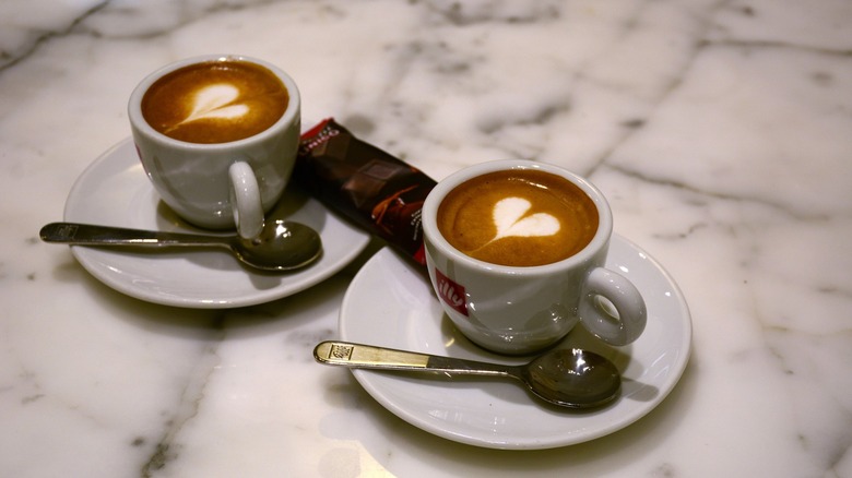 Two cups of Caffe Macchiato