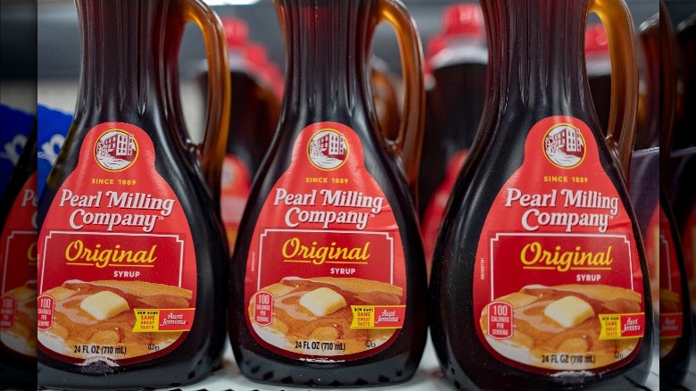 pearl milling company syrups on store shelf