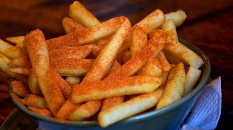 Seasoned french fries in bowl