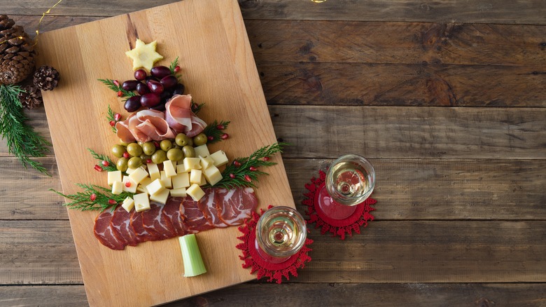 Christmas themed charcuterie board