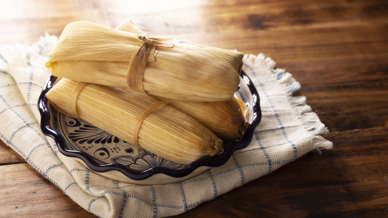 Tamales on plate