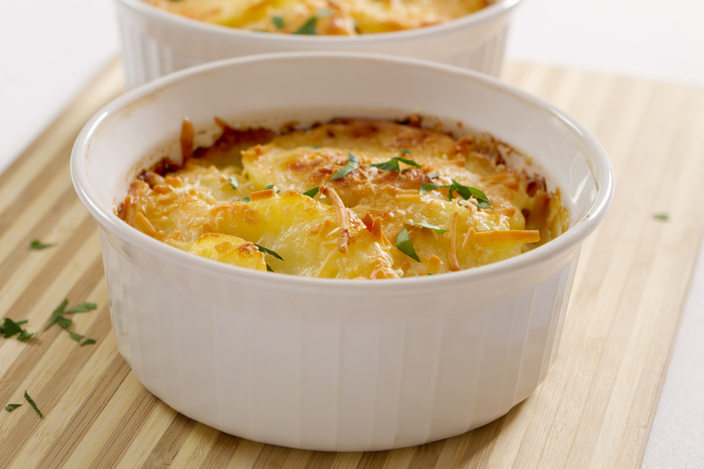 Shiitake Mushroom and Yukon Gold Potato Gratins With Fresh Herbs 