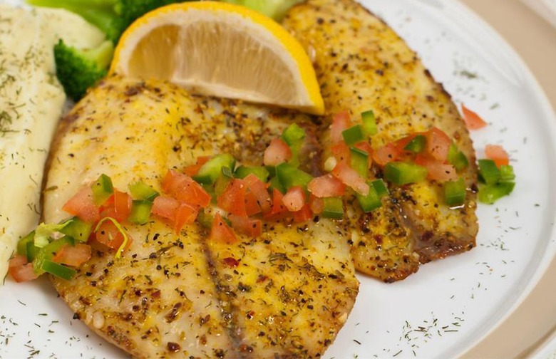 Classic Passover Baked Whitefish With Dill and Tomato-Cucumber Relish 