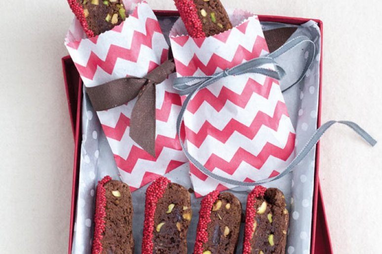 Chocolate Pistachio Biscotti