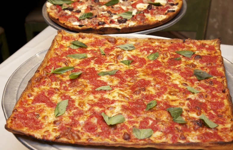 #37 Umberto's Pizzeria & Restaurant, New Hyde Park, N.Y. (Grandma Pie: 16-by-16-inch-square, 12-slice thin-crust pie topped with mozzarella and plum tomato marinara sauce)