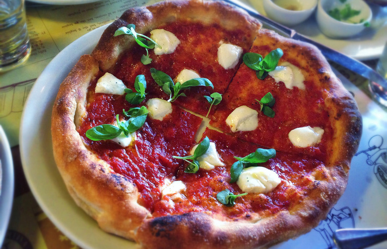 #4 Pizzeria Mozza, Los Angeles (Squash blossoms, tomato, burrata mozzarella, tomato sauce)