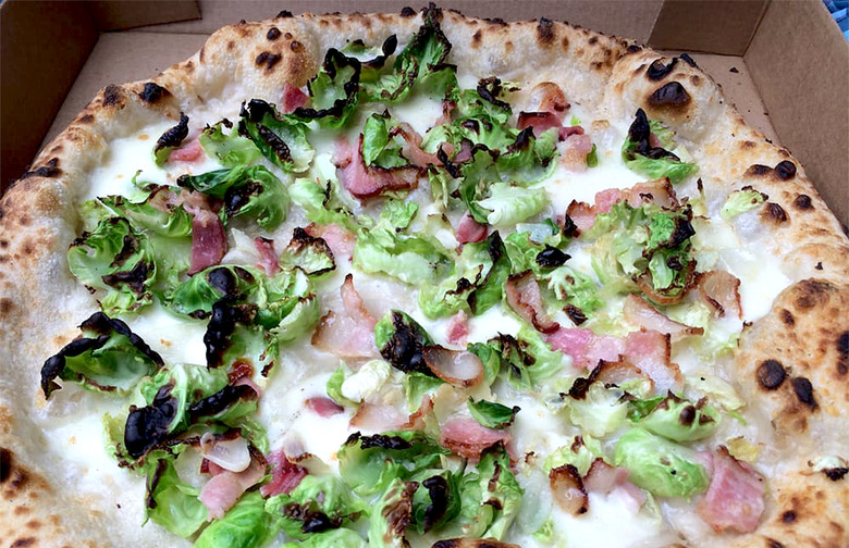 #11 Motorino, New York, N.Y. (Brussels Sprout: Fior di latte, garlic, Pecorino, smoked pancetta, olive oil)