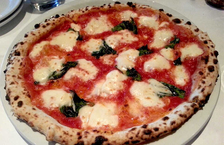 #42 Pizza Rock, Las Vegas, Nev. (Margherita: Dough mixed by hand using San Felice ﬂour then proofed in  Napoletana wood boxes, San Marzano tomatoes D.O.P., sea salt, mozzarella ﬁor di latte, fresh basil, extra-virgin olive oil)