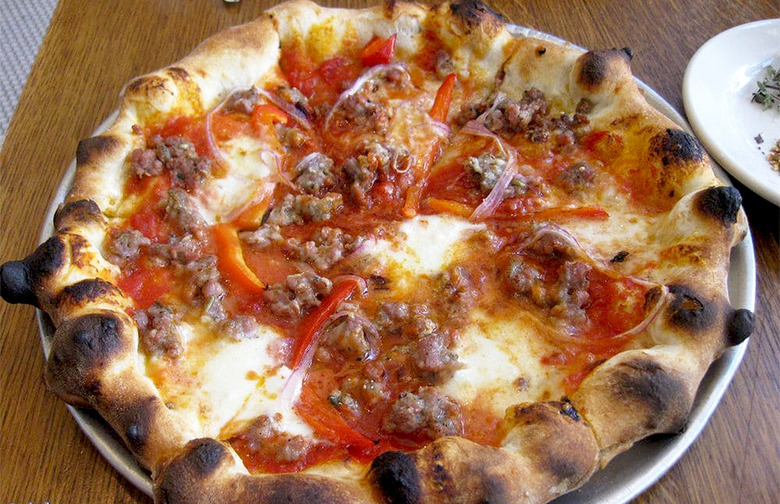 #60 Pizzeria Delfina, San Francisco, Calif. (Salsiccia Pizza: Housemade fennel sausage, tomato, bell pepper, onion, mozzarella)