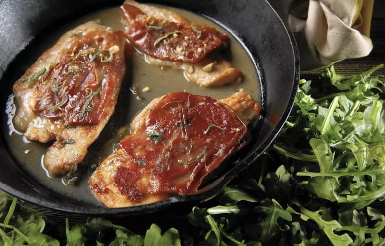 Chicken Cutlets Saltimbocca-Style With Sage Butter Pan Sauce and Arugula