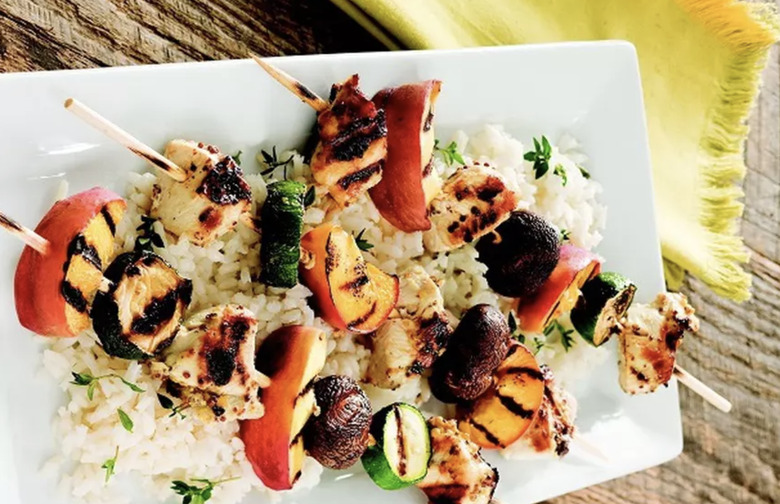 Grilled Chicken and Peach Kabobs