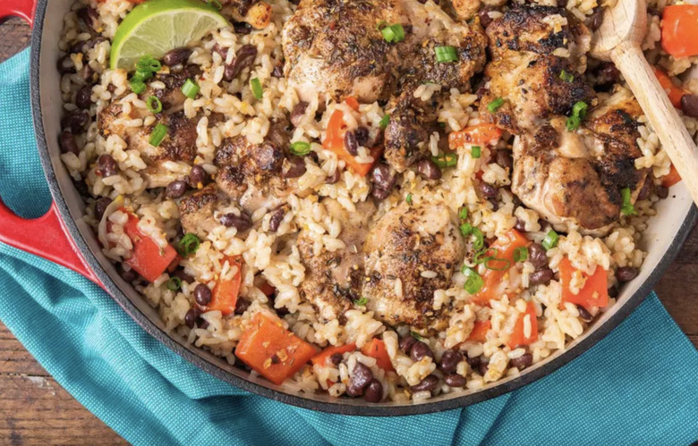 One Pot Caribbean Jerk Chicken & Rice