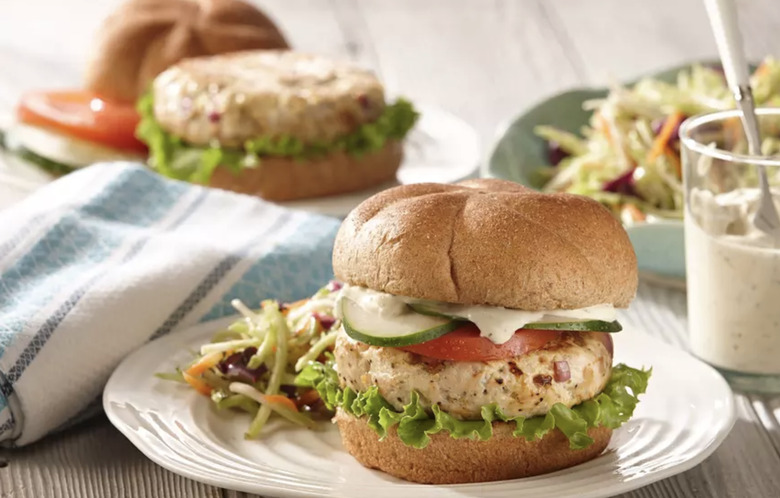 Greek Chicken Burgers With Lemon Pepper Yogurt Sauce