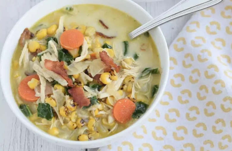 Creamy Chicken and Corn Soup with Bacon