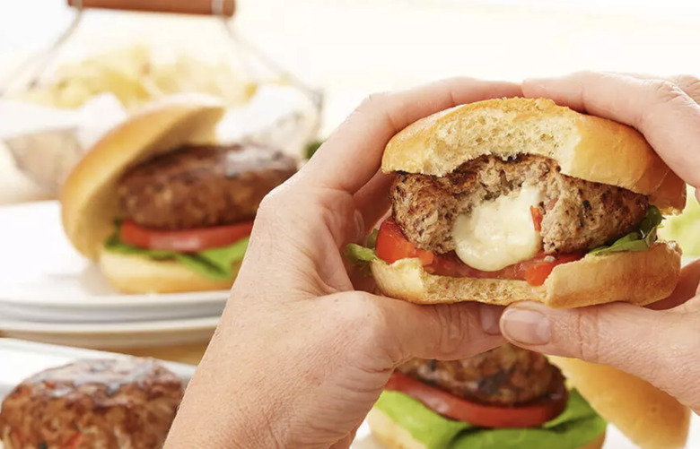 Caprese-Stuffed Chicken Burgers