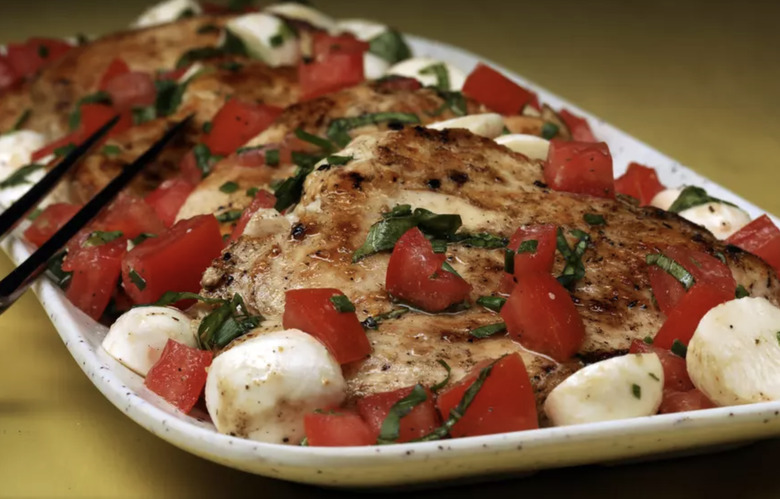 Griddle-Seared Chicken with Caprese-Style Tomatoes