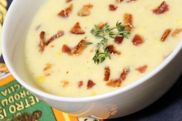 Corn Chowder with Bacon and Cheddar