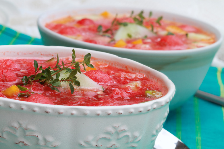 Watermelon Soup with Fresh Lobster