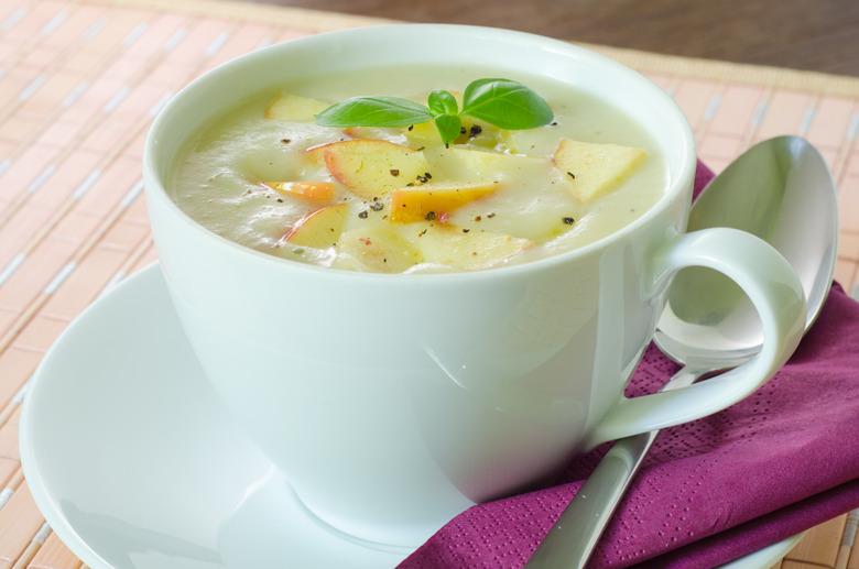 Simple Celeriac (Celery Root), Potato, Apple, and Parsnip Soup