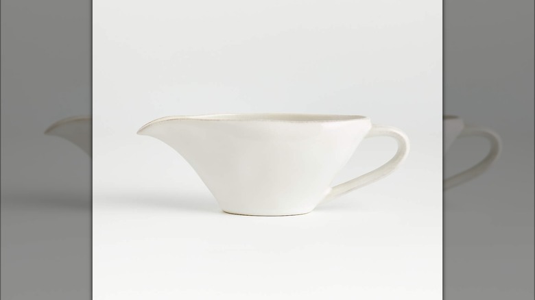 A ceramic gravy boat