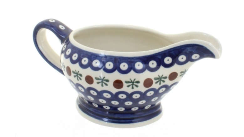 Blue Rose Pottery gravy boat