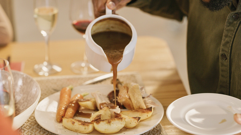 Gravy being poured 