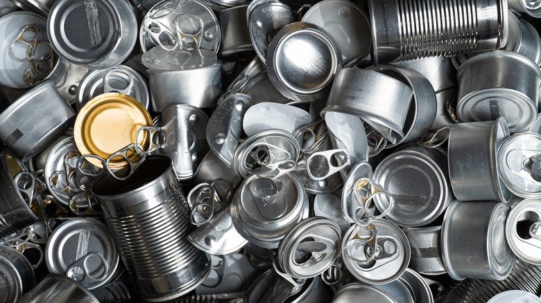 empty metal cans