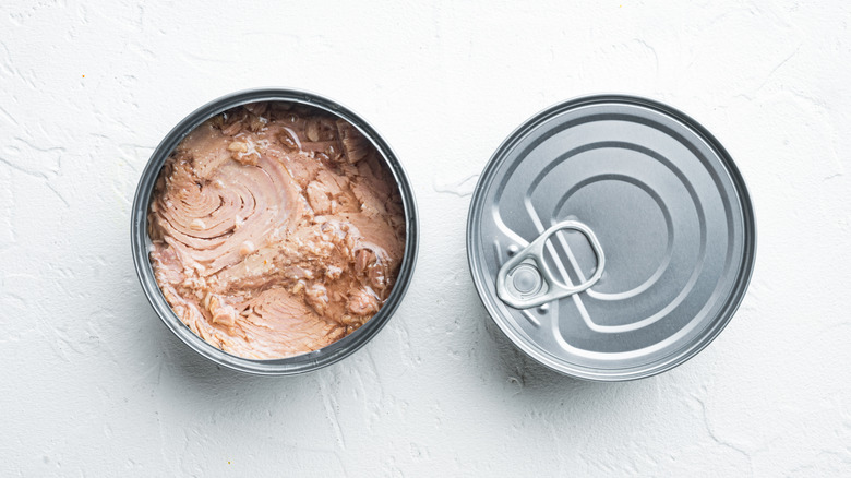 open can of tuna