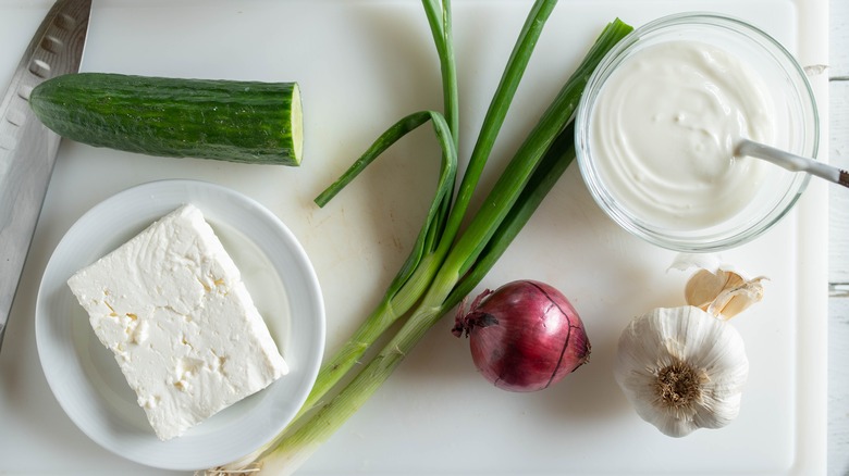 Greek yogurt and feta