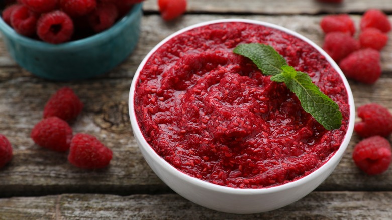 Bowl of puréed berries