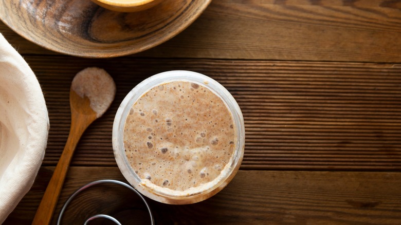 jar of sourdough starter