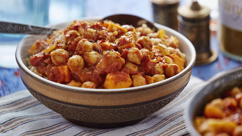 Bowl of chickpea and potato curry