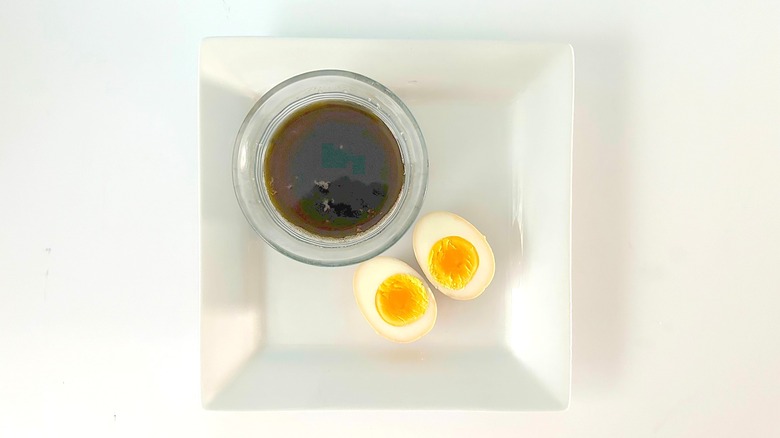 Beer-marinated hard-boiled egg