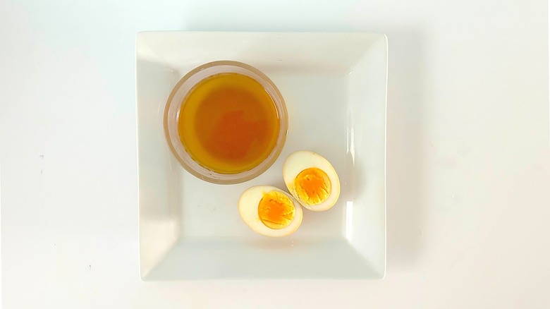 Tea-marinated hard-boiled egg