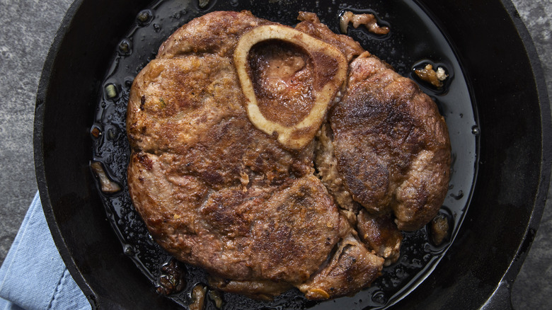 Pan-seared beef shank