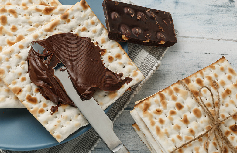 Chocolate Caramel Matzo Treats