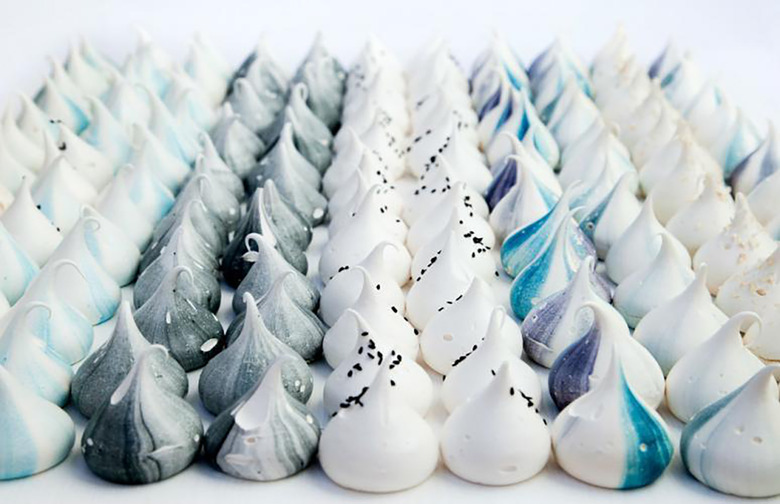 Pastel-Striped Meringue Kisses