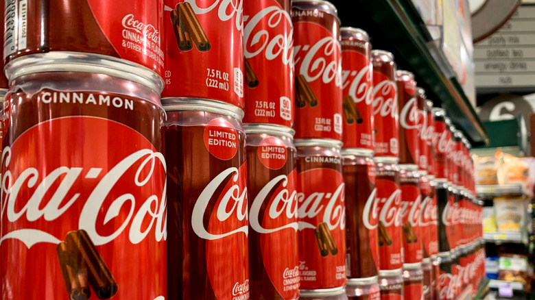 cinnamon coke bottles on shelf