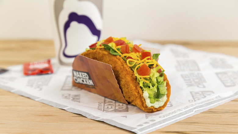 Naked Chicken Chalupa on wrapper