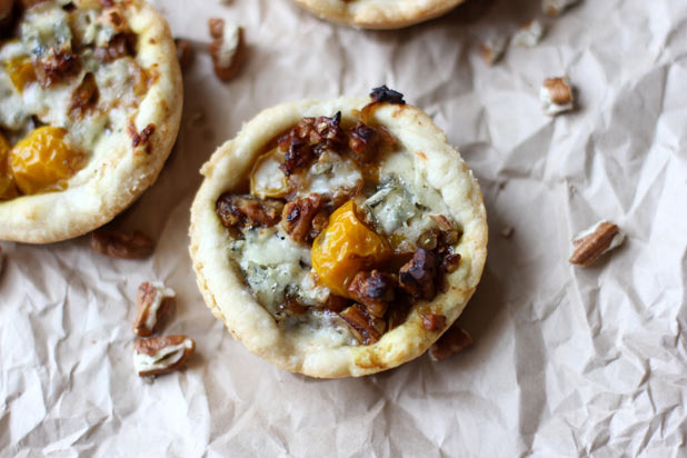 Honey-Pecan Tomato Tarts with Blue Cheese