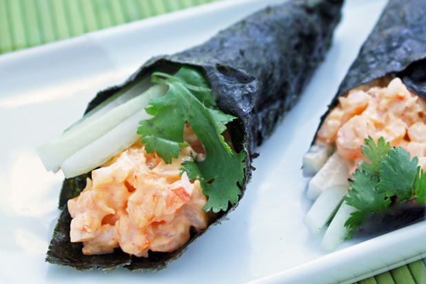 Spicy Shrimp Hand Rolls