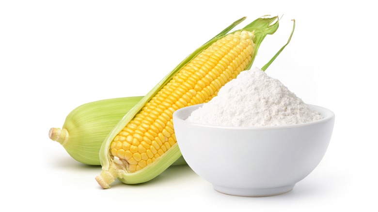 white powder and corn on cob