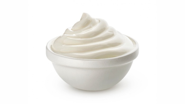 white bowl of thick cream