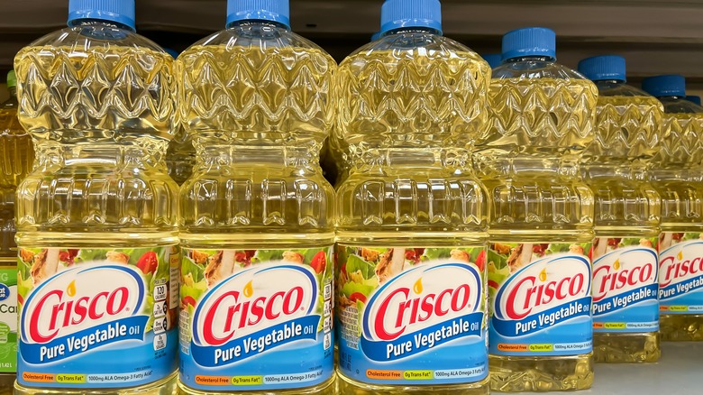 Bottles of vegetable oil