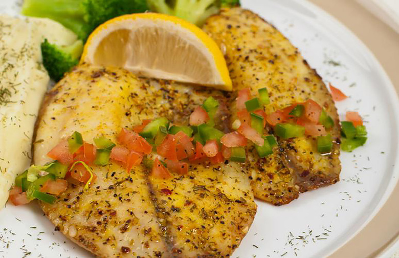 Classic Passover Baked Whitefish With Dill and Tomato-Cucumber Relish