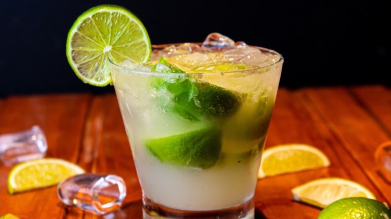 Brazilian caipirinha cocktail