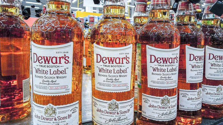 bottles of Dewar White Label