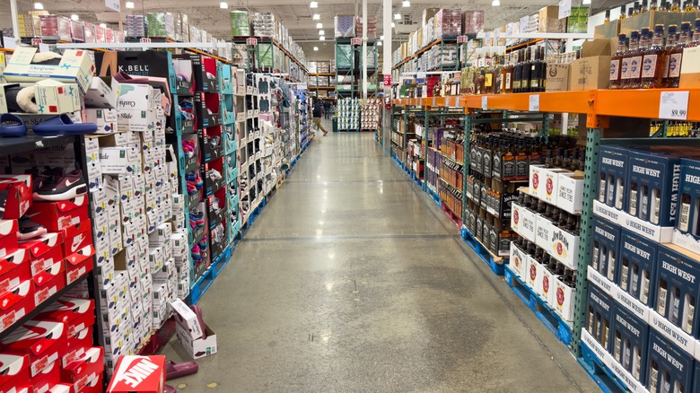 liquor aisle in Costco store