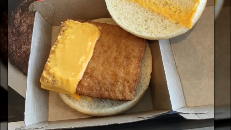 open filet-o-fish with cheese